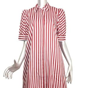 ZARA WOMEN STRIPED SHIRT-STYLE TUNIC